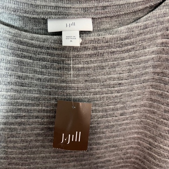 J. Jill NEW Women Textured Rayon Blend Gray  Long Sleeve Dress Easy Wear Medium - Picture 7 of 15